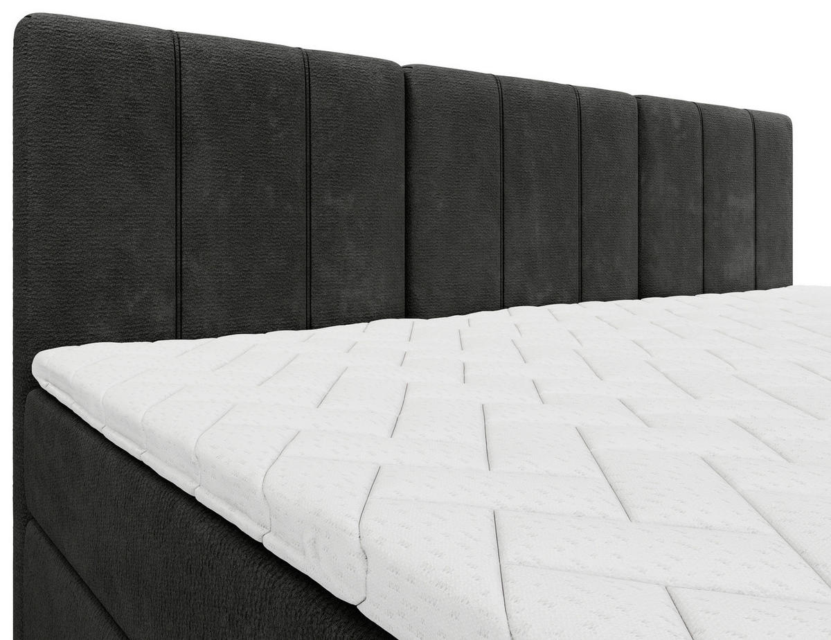 FAMILIENBETT - Anthrazit/Schwarz, Design, Holzwerkstoff/Kunststoff (270/200cm) - Esposa