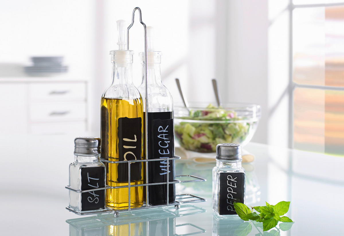 MENAGE-SET 5-teilig  - Klar, Basics, Glas/Kunststoff - Homeware Profession.