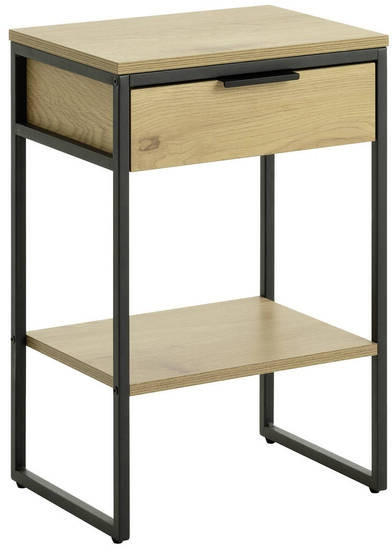 NACHTSCHRANK 30/60/40 cm  - Eichefarben/Schwarz, Basics, Holzwerkstoff/Metall (30/60/40cm) - Xora