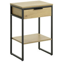 NACHTSCHRANK 30/60/40 cm  - Eichefarben/Schwarz, Basics, Holzwerkstoff/Metall (30/60/40cm) - Xora