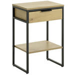 NACHTSCHRANK 30/60/40 cm  - Eichefarben/Schwarz, Basics, Holzwerkstoff/Metall (30/60/40cm) - Xora