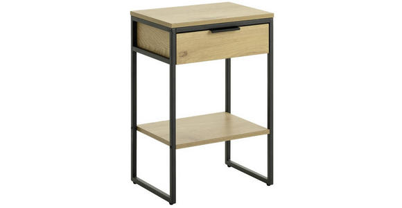 NACHTSCHRANK 30/60/40 cm  - Eichefarben/Schwarz, Basics, Holzwerkstoff/Metall (30/60/40cm) - Xora