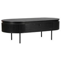 COUCHTISCH Eiche furniert, massiv 120/60/40 cm oval Schwarz  - Schwarz, Design, Holz/Holzwerkstoff (120/60/40cm) - Boxxx