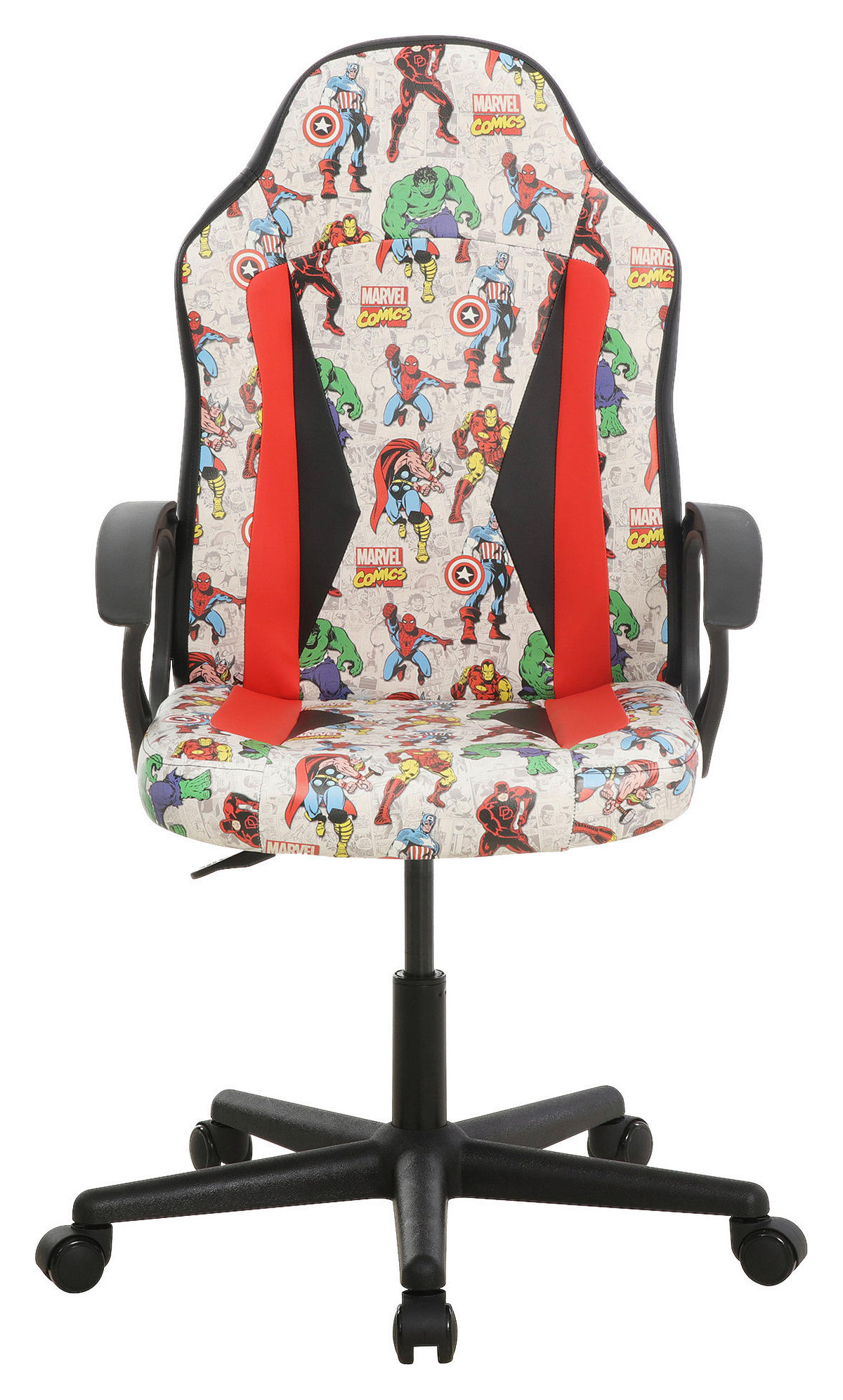 GAMINGSTUHL Multicolor, Rot, Schwarz, Weiß Kunststoff, Textil   - Rot/Multicolor, Design, Kunststoff/Textil (60/98,5-108/63,6cm) - Marvel