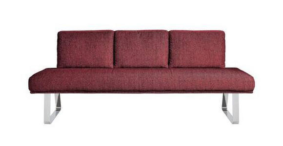 SITZBANK 224/92/78 cm  in Rot  - Chromfarben/Rot, Design, Textil/Metall (224/92/78cm) - Dieter Knoll