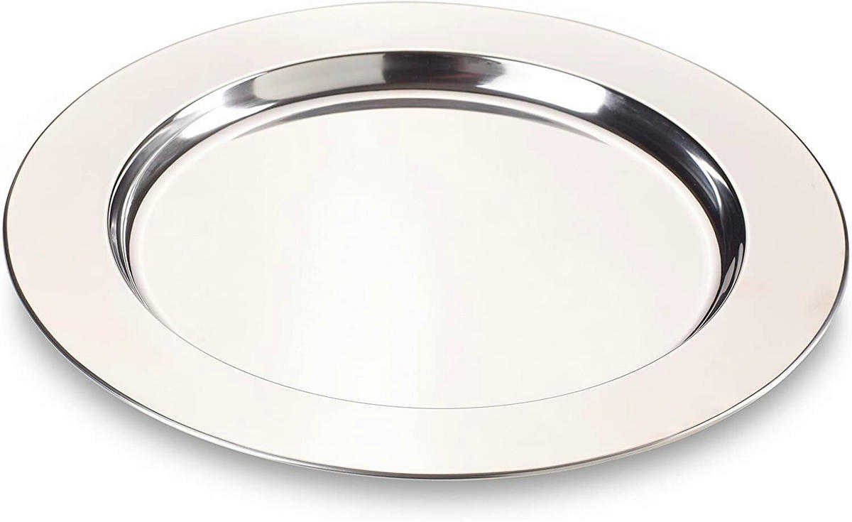 PLATZTELLER 33 cm 2-teilig  - Silberfarben, Basics, Metall (33cm) - Echtwerk