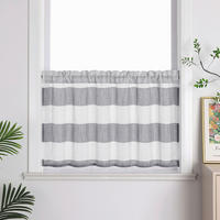 KURZGARDINE   120/45 cm   - Hellgrau/Weiß, KONVENTIONELL, Textil (120/45cm)