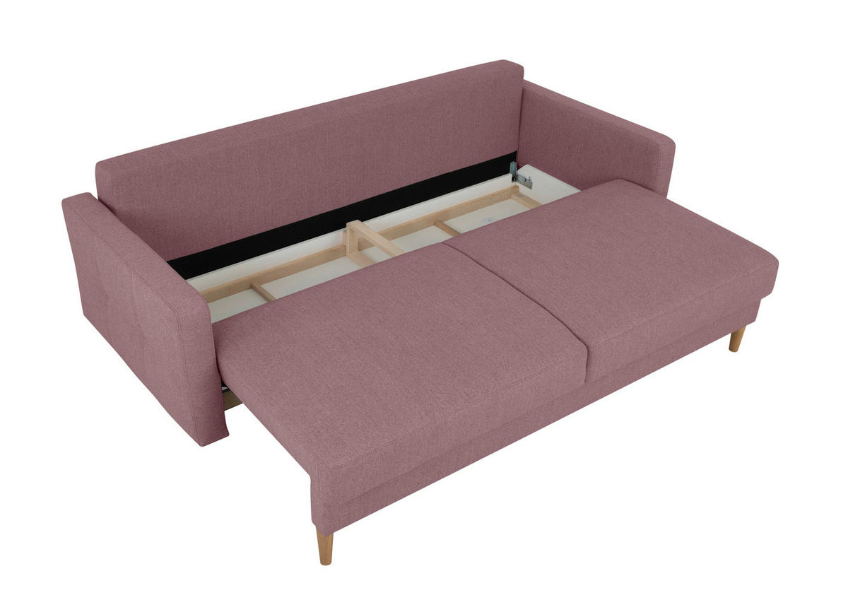 SCHLAFSOFA in Beere  - Beere/Buchefarben, Design, Holz/Textil (222/93/99cm) - MID.YOU