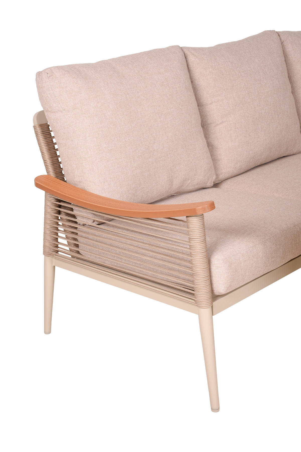 DINING-LOUNGESET 126/126 cm Aluminium  - Sandfarben/Beige, MODERN, Kunststoff/Textil (126/126cm) - Gardenson