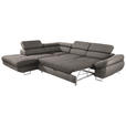 ECKSOFA in Webstoff Creme, Grau  - Creme/Grau, Design, Textil/Metall (235/280cm) - Hom`in