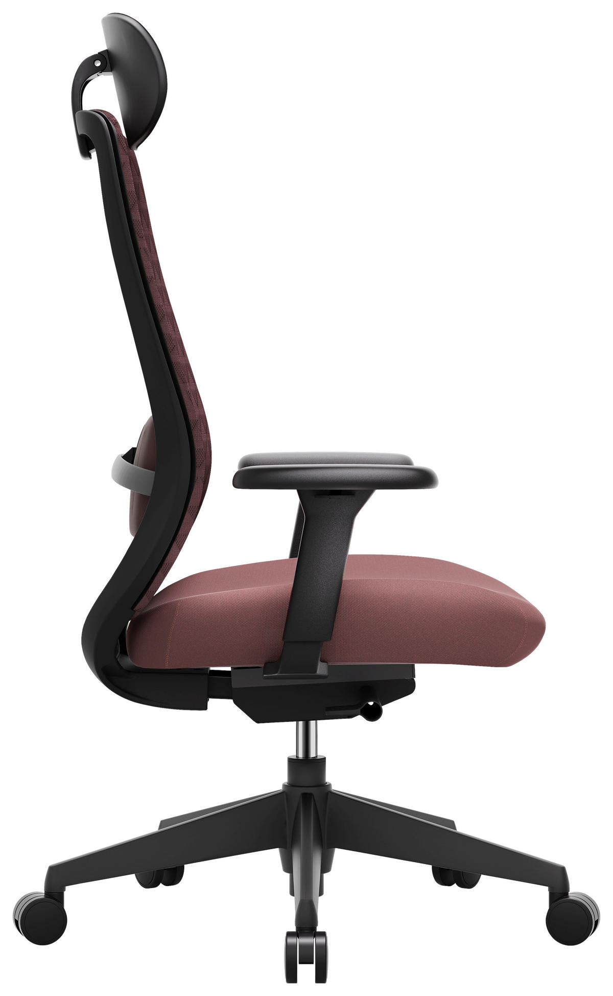 DIREKTORSKI STOL kovina, umetna masa, tekstil črna, barve jajčevca  - črna/barve jajčevca, Design, kovina/umetna masa (70/120-130/61cm) - Novel