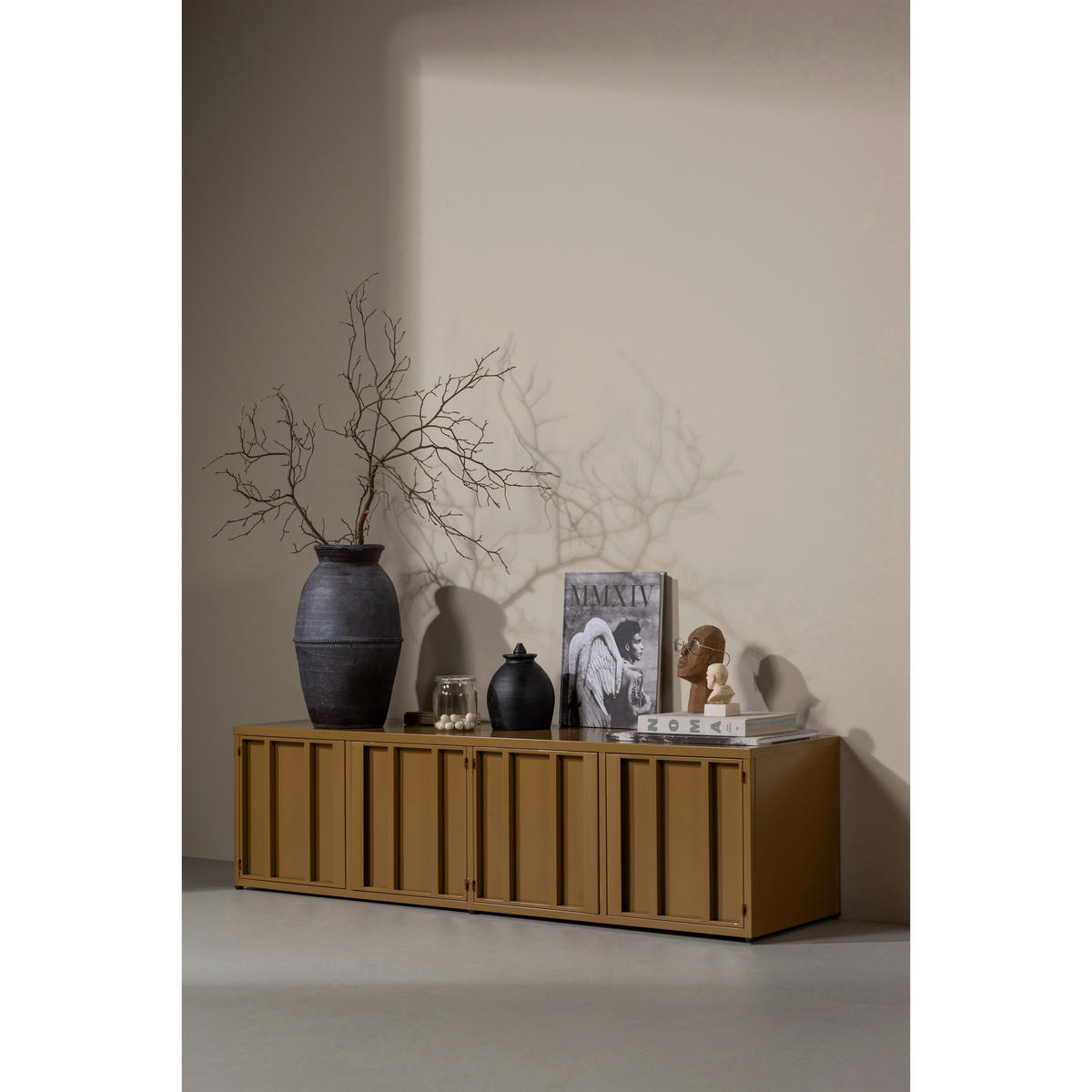 LOWBOARD LEVEL 160/44/44 cm  stehend  - Honig, Design, Metall (160/44/44cm) - Livetastic