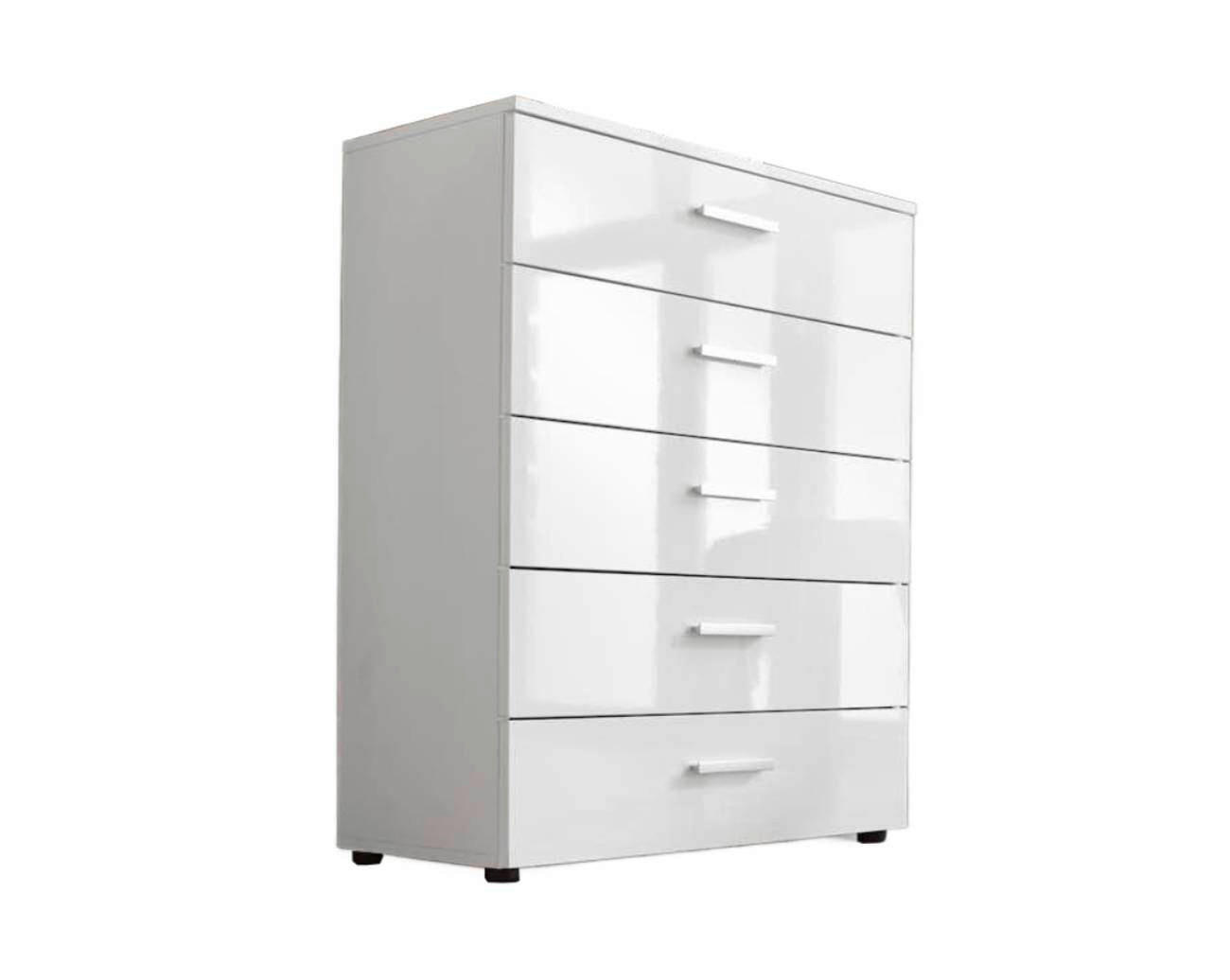 KOMMODE Marbella Typ 6  in 65/91/32 cm  - Weiß Hochglanz/Schwarz, MODERN, Holzwerkstoff/Kunststoff (65/91/32cm) - MID.YOU