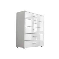 KOMMODE Marbella Typ 6  in 65/91/32 cm  - Weiß Hochglanz/Schwarz, MODERN, Holzwerkstoff/Kunststoff (65/91/32cm) - MID.YOU