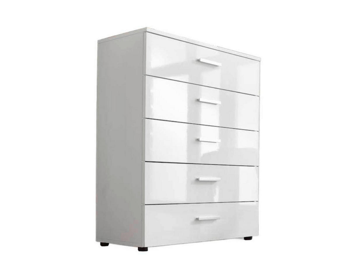 KOMMODE Marbella Typ 6  in 65/91/32 cm  - Weiß Hochglanz/Schwarz, MODERN, Holzwerkstoff/Kunststoff (65/91/32cm) - MID.YOU