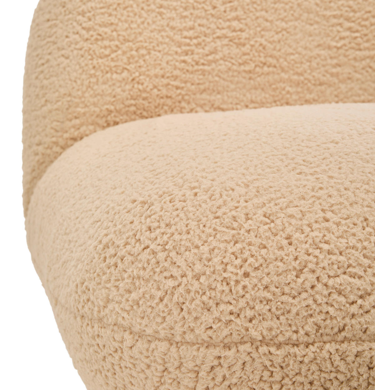 SESSEL in Bouclé Beige  - Beige/Schwarz, Trend, Textil/Metall (75/66/87cm) - P & B