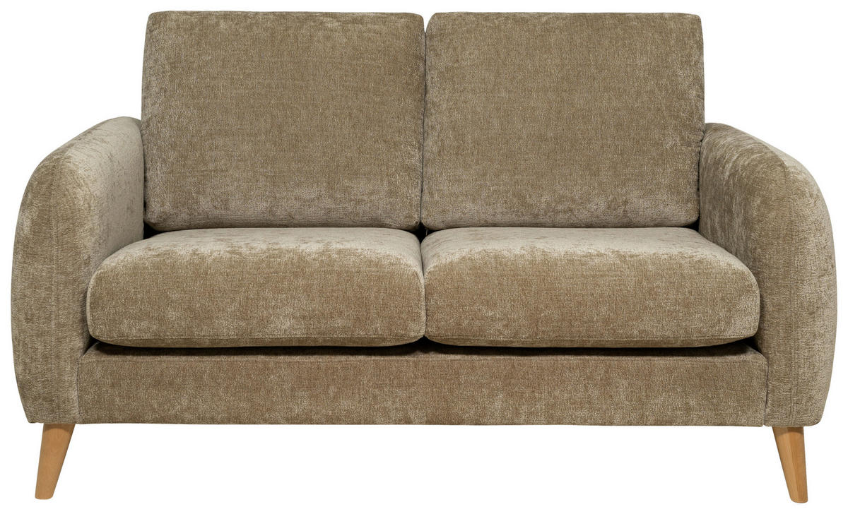 2-SITS SOFFA i trä, metall, textil brun  - brun/ekfärgad, Klassisk, metall/trä (152/81/92cm) - Best Price