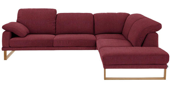 WOHNLANDSCHAFT in Textil Rot - Eichefarben/Rot, Natur, Holz/Textil (281/226cm) - Valnatura