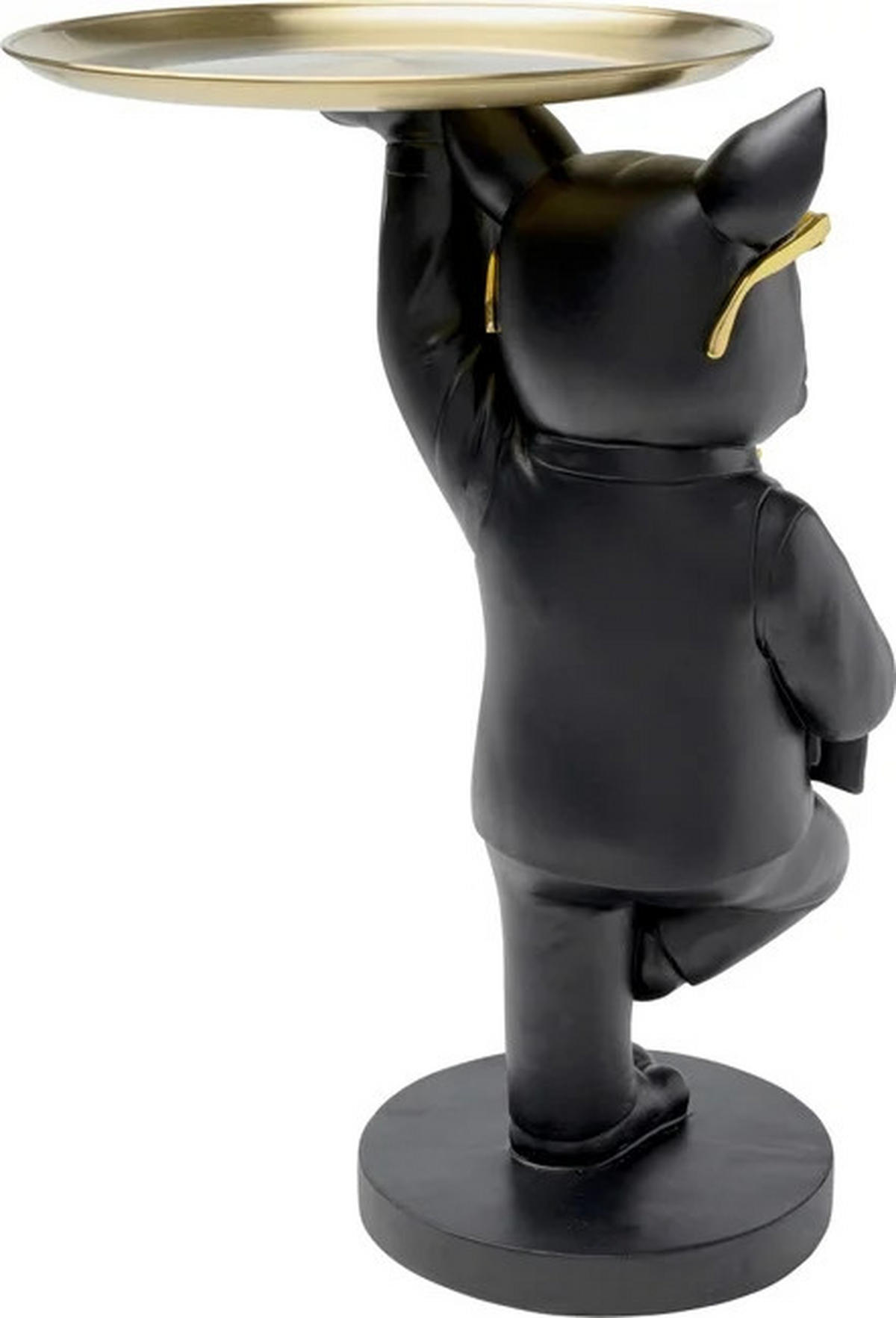 BEISTELLTISCH 39/34/56 cm Schwarz, Goldfarben rund  - Goldfarben/Schwarz, Design, Kunststoff/Metall (39/34/56cm) - Kare-Design