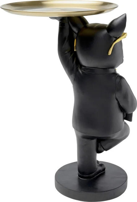 Thumbnail - Kare-Design Beistelltisch, Schwarz, Gold, Metall, Kunststoff, Hund, rund, 34x56x39 cm, Wohnzimmer, Wohnzimmertische, Bei...