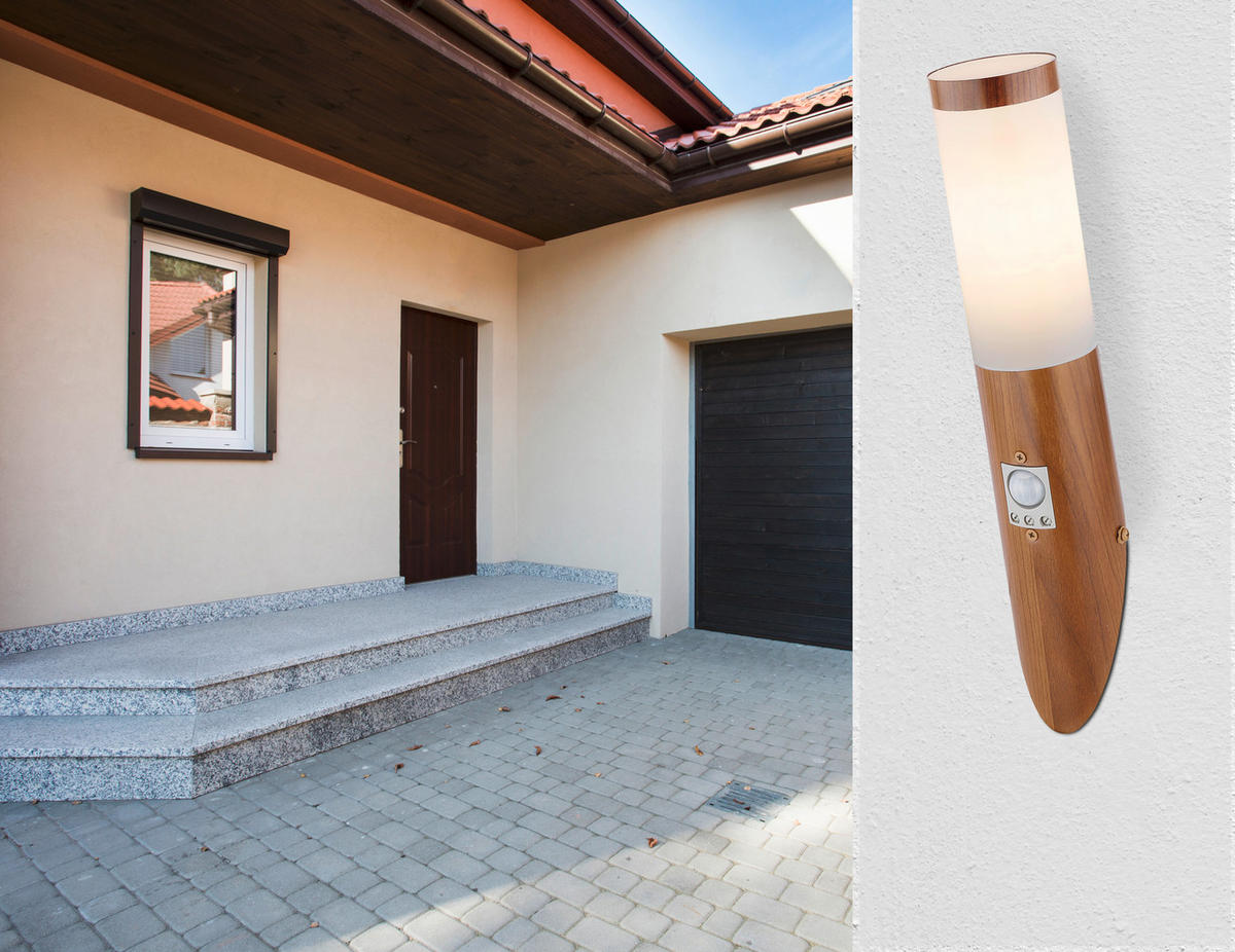 APLICĂ DE EXTERIOR - maro/opal, Basics, plastic/metal (7,6/40,5cm) - Globo