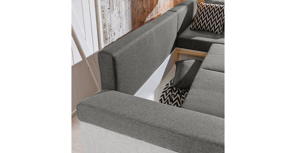 ECKSOFA in Webstoff Grau, Beige  - Beige/Schwarz, Design, Kunststoff/Textil (313/215cm) - Carryhome