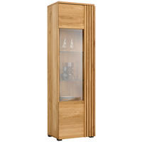 VITRINE  in massiv Eiche Eichefarben  - Eichefarben/Schwarz, Natur, Glas/Holz (59.6/200/44cm) - Linea Natura
