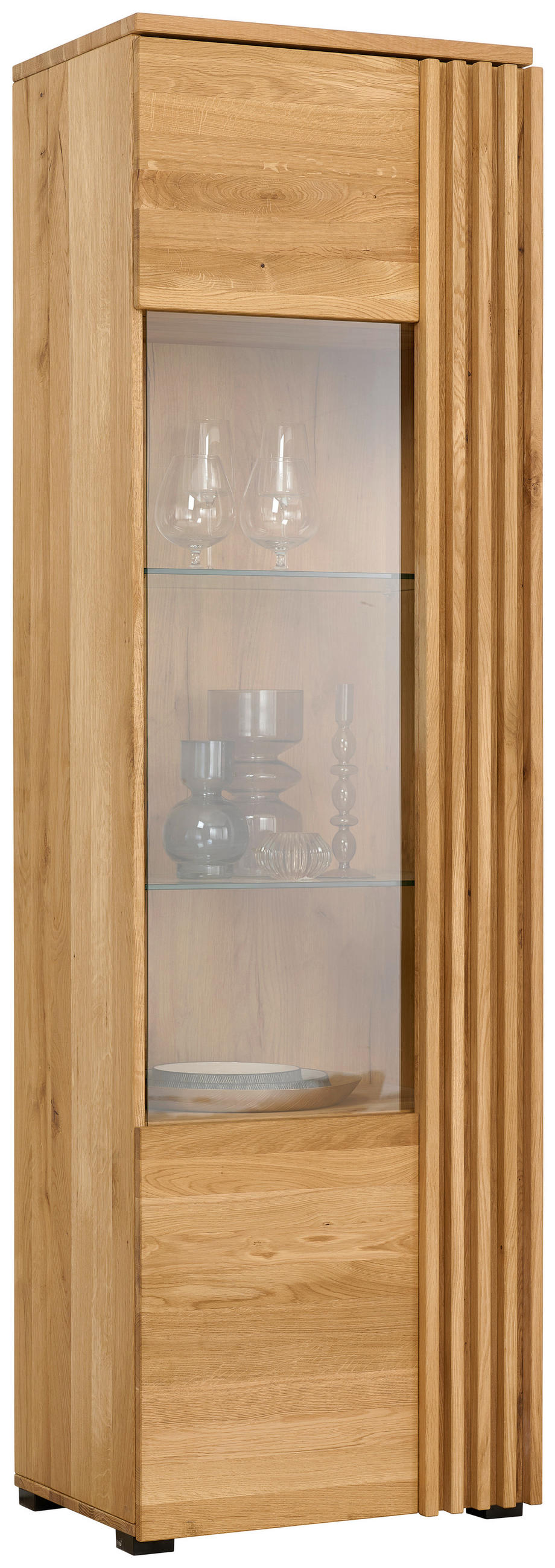 VITRIN tömör tölgy tölgyfa színű  - tölgyfa színű, Natur, üveg/fa (59.6/200/44cm) - Linea Natura