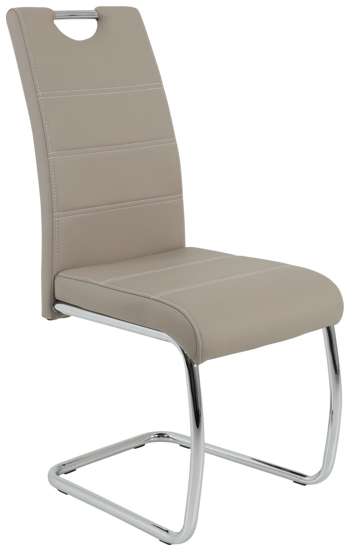 SCHWINGSTUHL  in Lederlook  - Chromfarben/Weiß, Design, Textil/Metall (43/98/59cm) - Carryhome