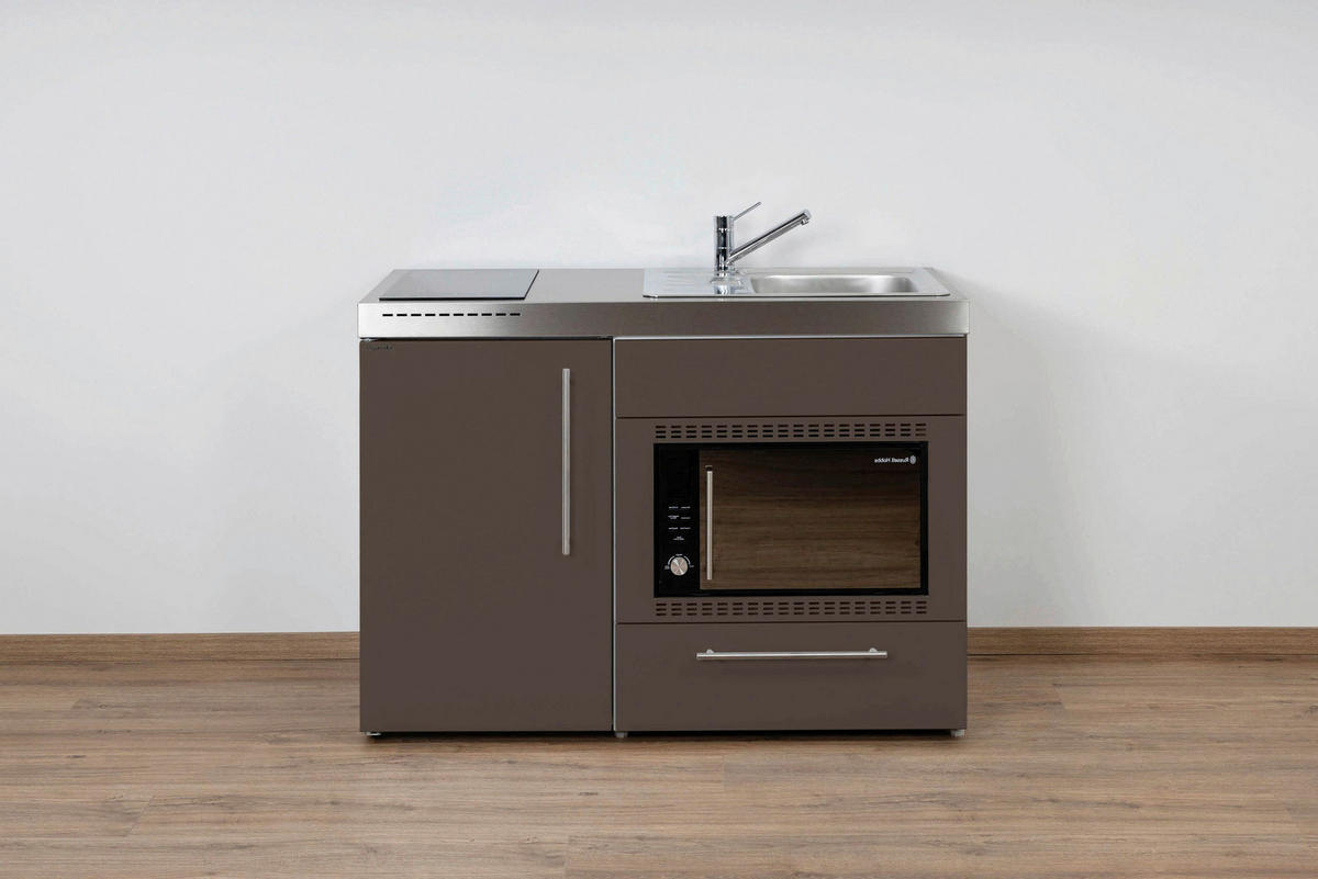 MINIKÜCHE  120/89/60 cm  in Mokka  - Edelstahlfarben/Mokka, Basics, Metall (120/89/60cm)