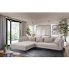 ECKSOFA in Flachgewebe Beige  187/321 cm  - Beige/Schwarz, Design, Textil/Metall (187/321cm) - Livetastic