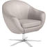 SESSEL Echtleder Hellgrau - Chromfarben/Hellgrau, Design, Leder/Metall (84/82/71cm) - Joop!