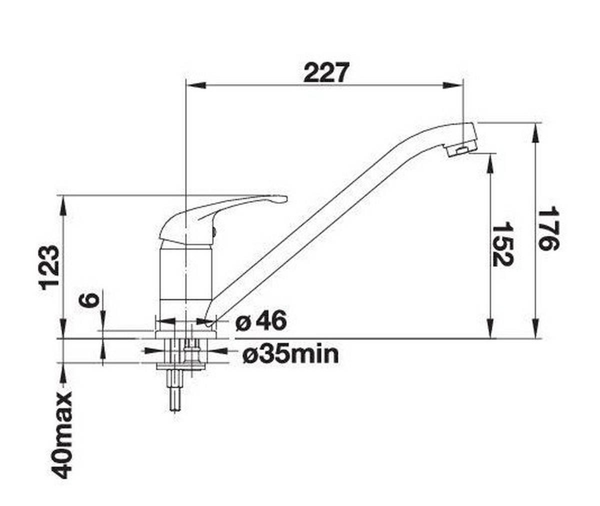 KÜCHENARMATUR 517721  - Chromfarben/Anthrazit, Basics, Stein/Metall (26,2/17,7/45,5cm) - Blanco
