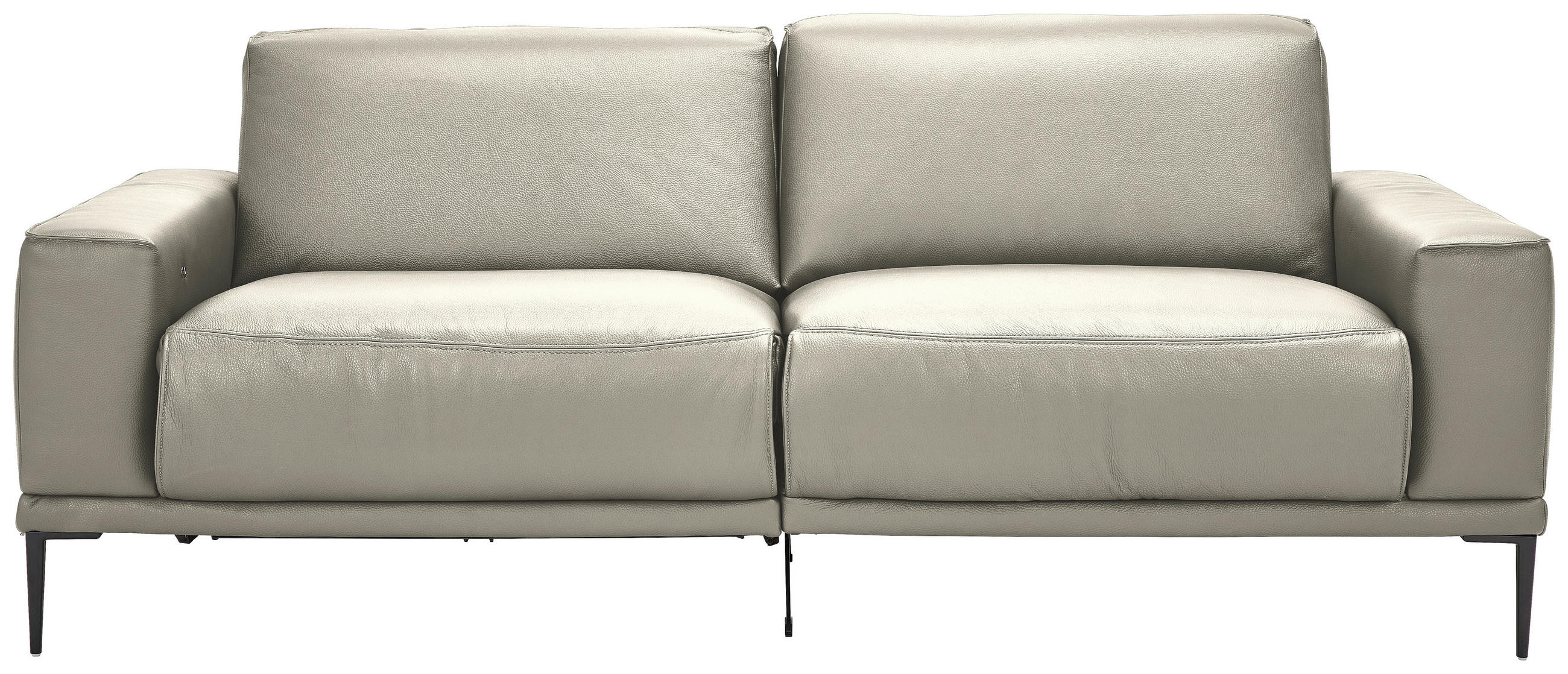 2,5-SITZER in Echtleder Cappuccino  - Schwarz/Cappuccino, Design, Leder/Metall (200/102/92cm) - Johann Jakob