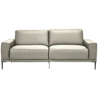 2,5-SITZER in Leder Cappuccino  - Schwarz/Cappuccino, Design, Leder/Metall (200/102/92cm) - Johann Jakob