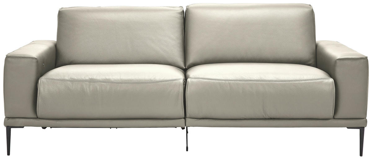 2,5-SITZER in Leder Cappuccino  - Schwarz/Cappuccino, Design, Leder/Metall (200/102/92cm) - Johann Jakob