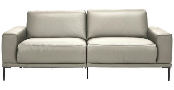 2,5-SITZER in Leder Cappuccino  - Schwarz/Cappuccino, Design, Leder/Metall (200/102/92cm) - Johann Jakob