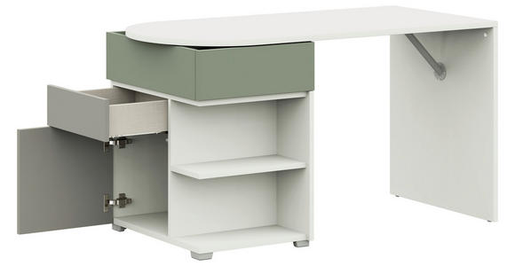 JUGENDSCHREIBTISCH 140/60/72,5 cm - Salbeigrün/Weiß, KONVENTIONELL, Holzwerkstoff (140/60/72,5cm) - Cantus