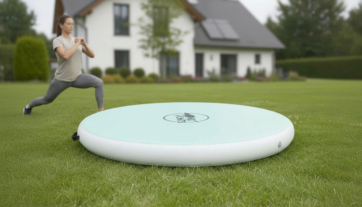 GYMNASTIKMATTE AIR SPORT  - Türkis/Weiß, MODERN, Kunststoff (200/20/200cm)