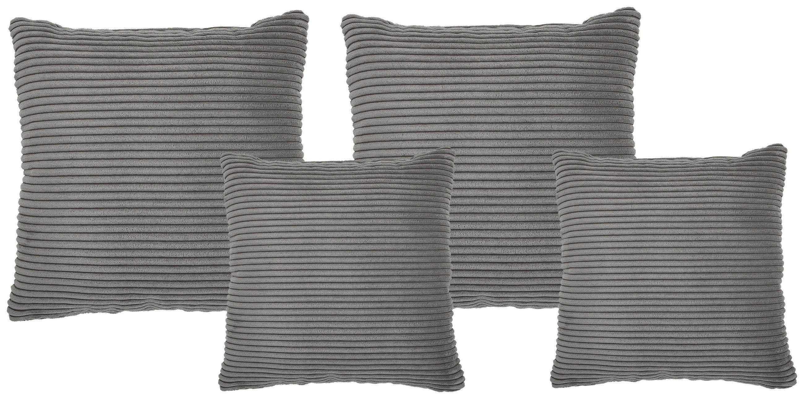 ZIERKISSENSET 4-teilig 42/53/42/53 cm  - Grau, KONVENTIONELL, Textil (42/53/42/53cm) - Livetastic