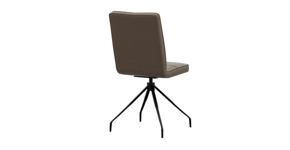 STUHL  Lederauswahl  Echtleder  - Grau, Design, Leder/Metall (45/96/58cm) - Moderano