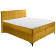 BOXSPRINGBETT 180/200 cm,  in Currygelb  - Currygelb/Schwarz, Design, Holzwerkstoff/Kunststoff (180/200cm) - Xora