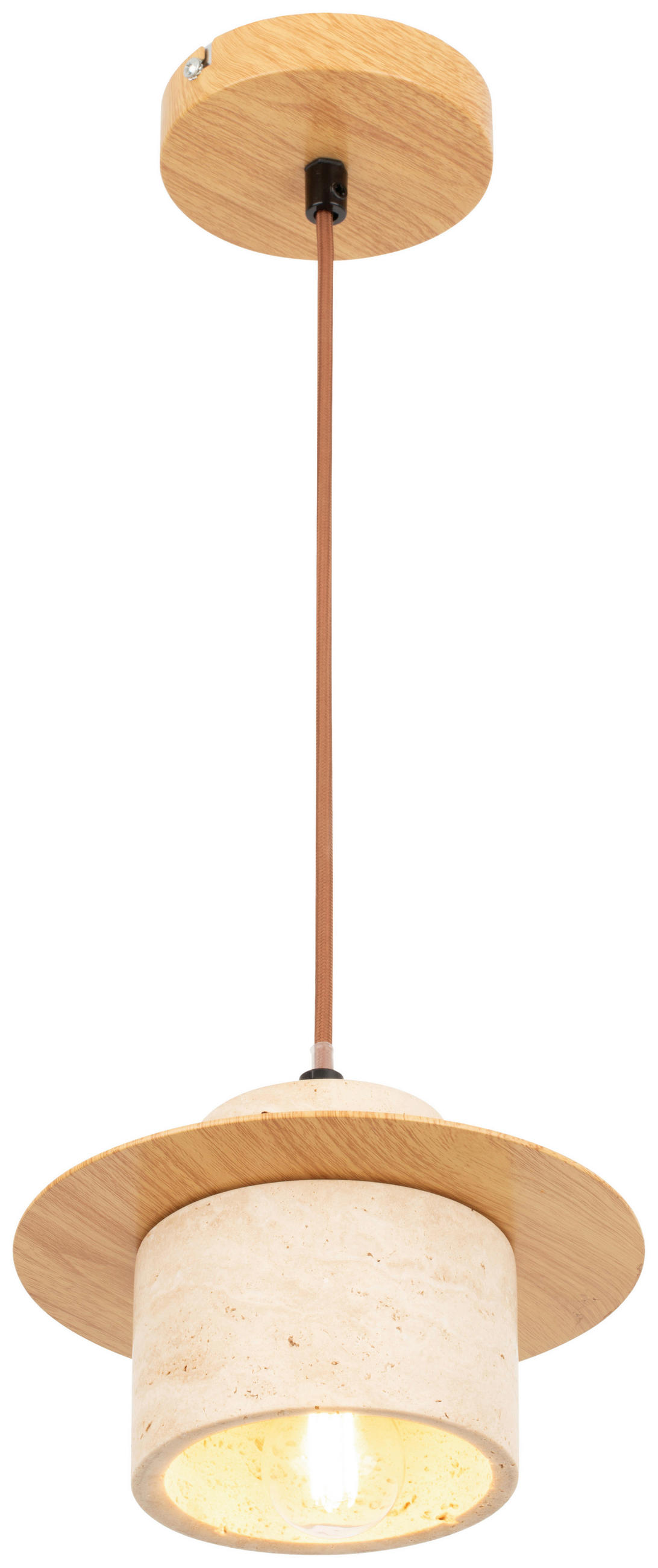 HÄNGELEUCHTE 20/120 cm  - Beige, Design, Stein/Metall (20/120cm) - Collet's Monde