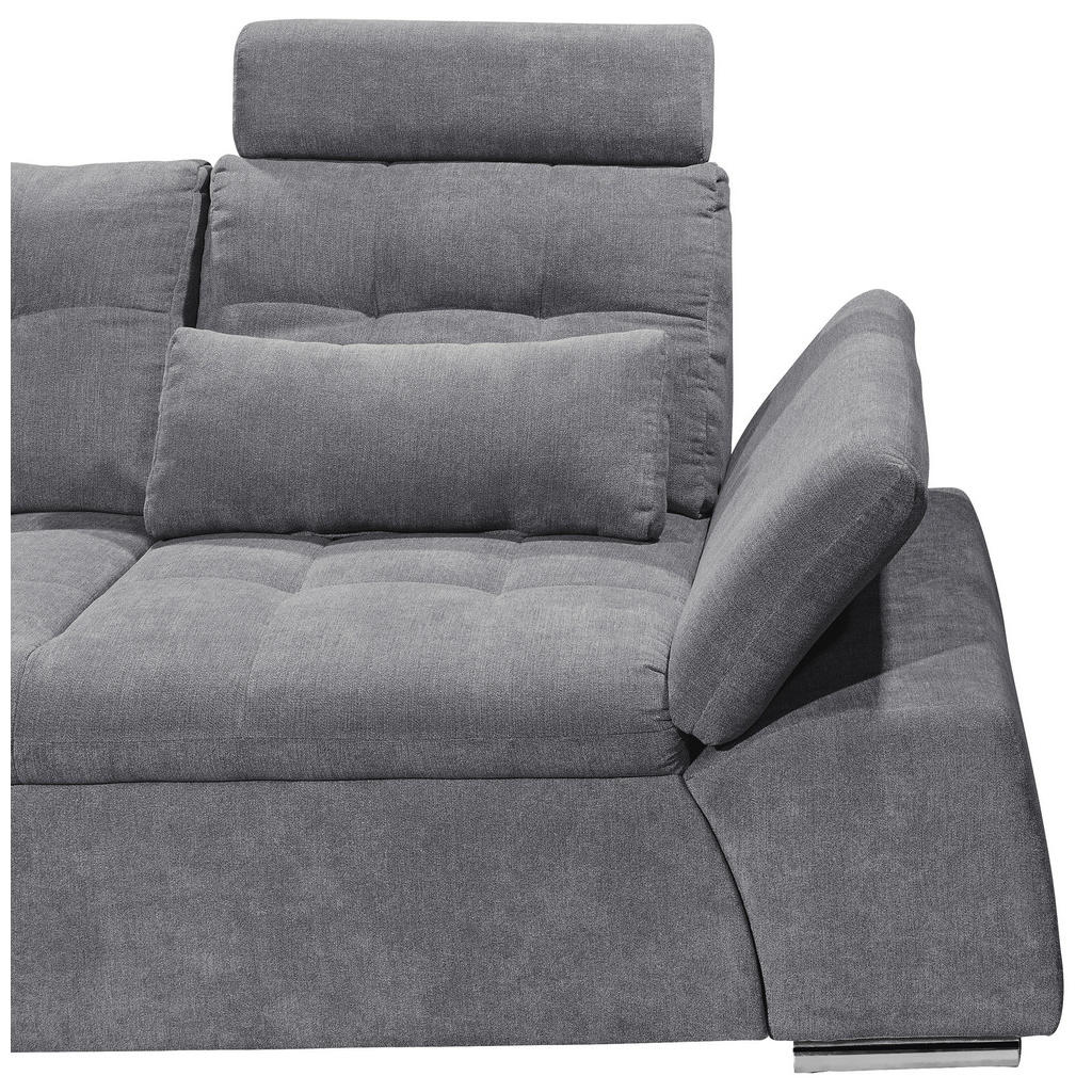 Thumbnail - Mid.you Ecksofa, Dunkelgrau, Textil, Uni, Füllung: Polyester, Ottomane links, L-Form, 268x170 cm, seitenverkehrt erhältl...