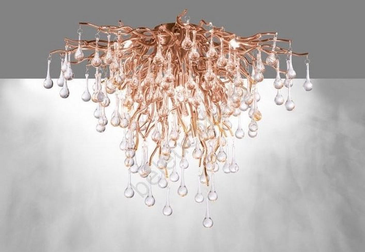 PLAFONIERĂ - alămiu, Konventionell, sticlă/metal (50/50cm)