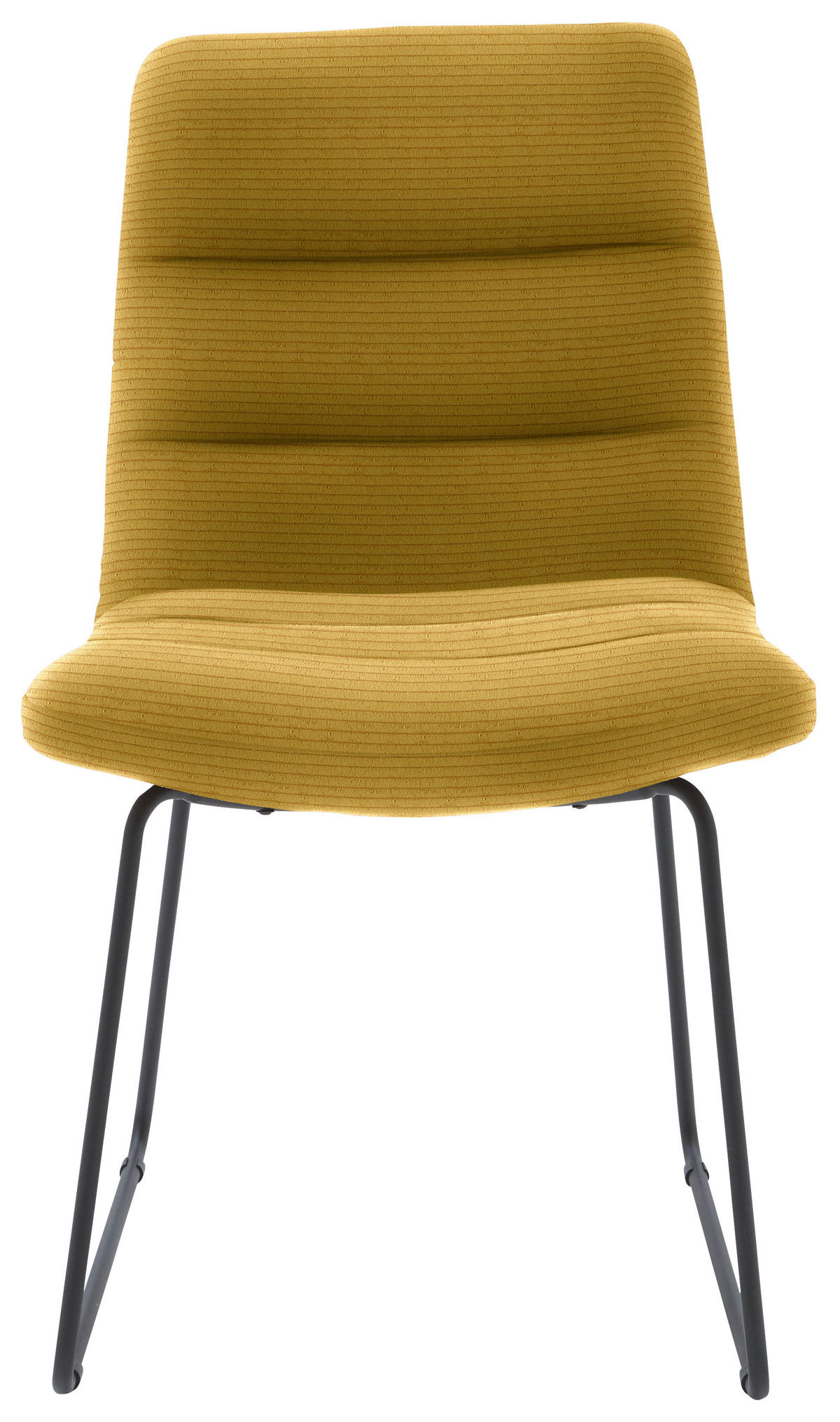STUHL  in Cord Textil  - Gelb/Schwarz, Design, Textil/Metall (52/88/66cm) - Dieter Knoll
