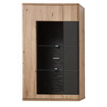 HÄNGEVITRINE in Graphitfarben, Eichefarben   - Eichefarben/Silberfarben, KONVENTIONELL, Glas/Holzwerkstoff (70/120/38cm) - Xora