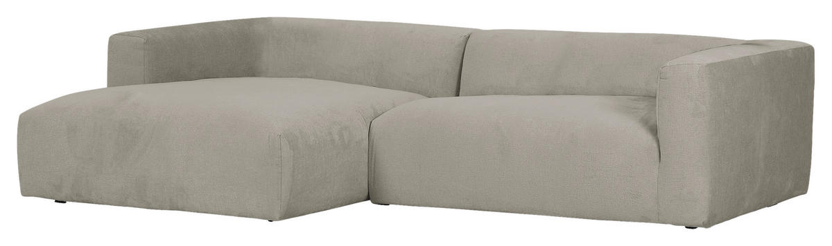 ECKSOFA in Chenille Hellgrau  175/280 cm  - Hellgrau/Schwarz, Design, Kunststoff/Textil (175/280cm) - Landscape