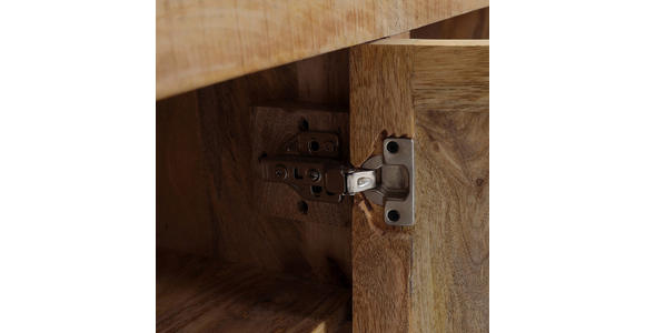 LOWBOARD RIO  in 180/60/40 cm  - Schwarz/Naturfarben, Design, Holz/Metall (180/60/40cm) - Landscape