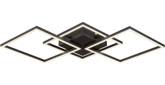 LED-DECKENLEUCHTE 75,5/37/6 cm - Schwarz, Trend, Kunststoff/Metall (75,5/37/6cm) - Novel